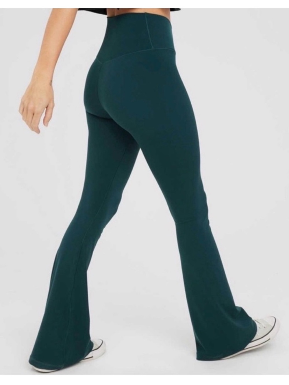 aerie Flare Leggings in Deep Teal Green